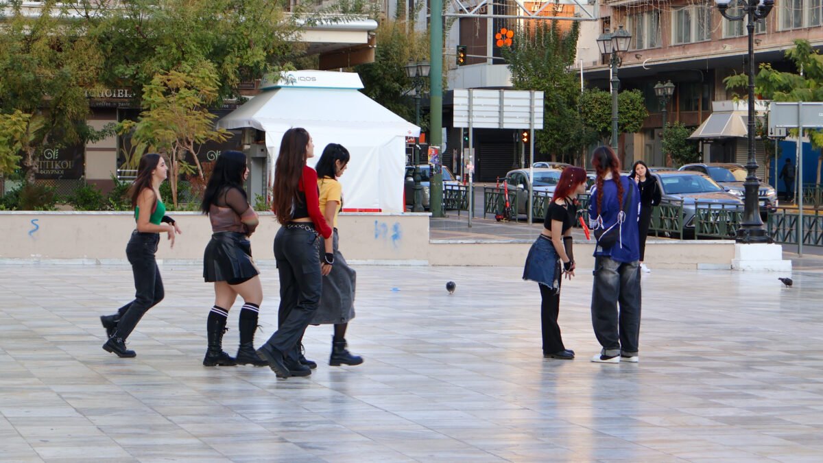 K-Pop Cover Group Abyss member in Athens, Greece, monitoring their k-pop cover of Crazy