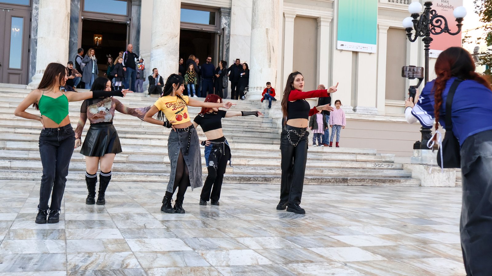 K-Pop Cover Group in Athens, Greece, filming 'Crazy' by Le Sserafim