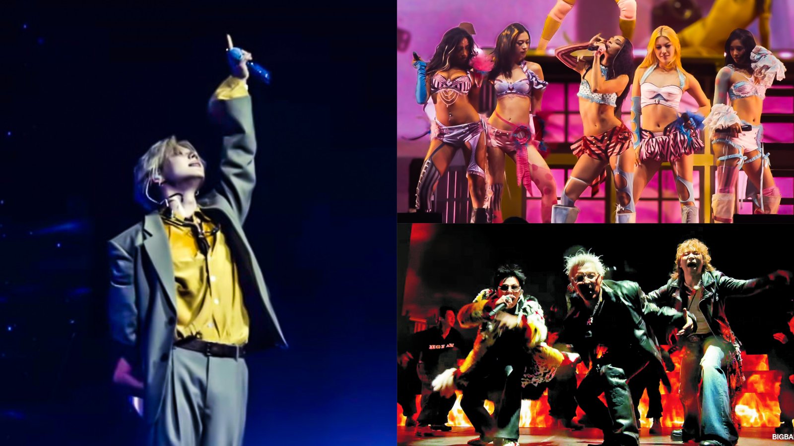 Taemin, BigBang, Katseye at Coachella 2026, k-pop photo collage