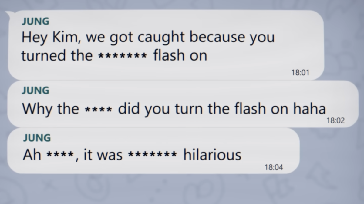 Message in the chatroom, from BBC Burning Sun Documentary